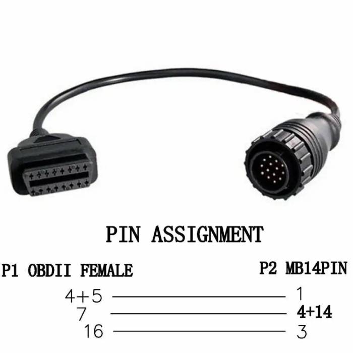 Mercedes 14 pin OBD adaptor